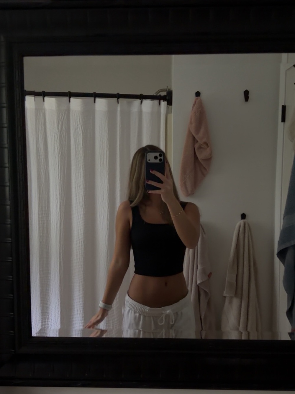 wild fable Black Cropped Square-Neck Tank